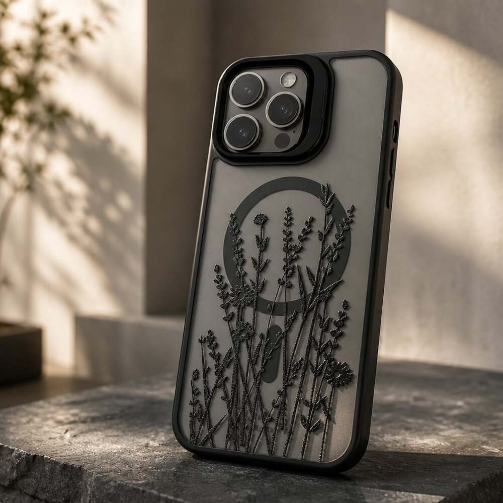 Soft TPU PC Back Slim Shockproof Matte Case for iPhone 14 Pro Max, Floral